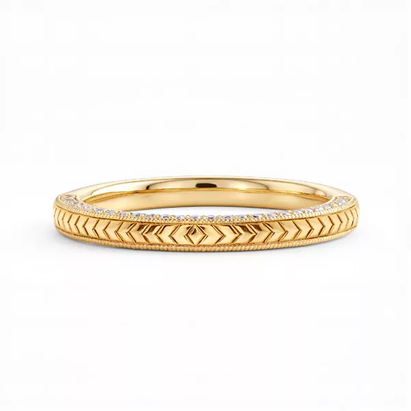 Torino Engraved Milgrain Pavé Band