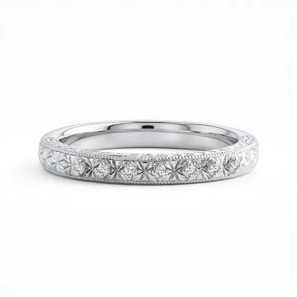 Isadora Engraved Milgrain Pavé Band