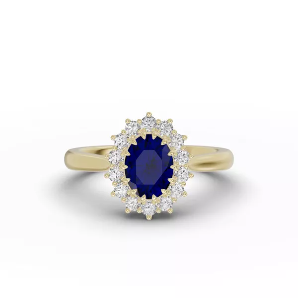 Iconic Oval Sapphire & Diamond Halo Ring (8x6mm)