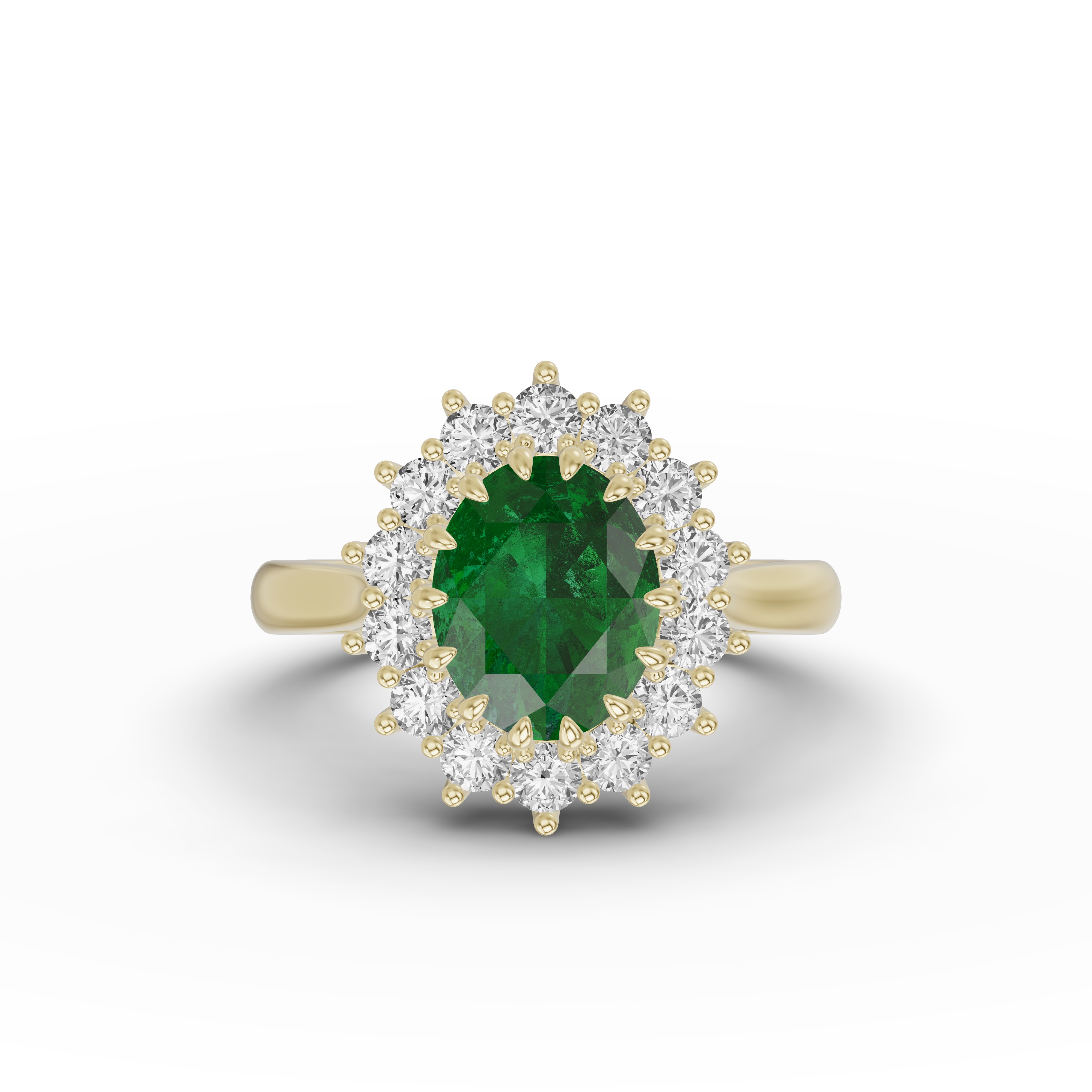 Iconic Oval Emerald & Lab Diamond Halo Ring (10x8mm)