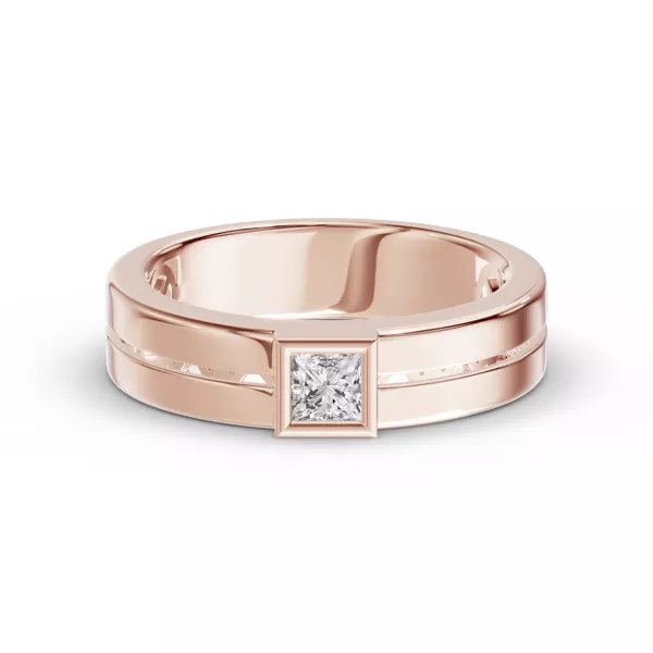 Grooved Princess-Cut Lab Diamond Bezel Band (.50 ct.)