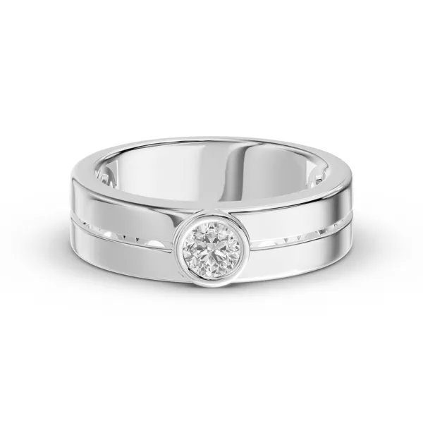 Grooved Round Lab Diamond Bezel Band (.50 ct.)