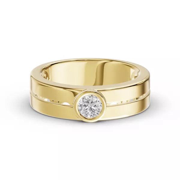 Grooved Round Lab Diamond Bezel Band (.50 ct.)