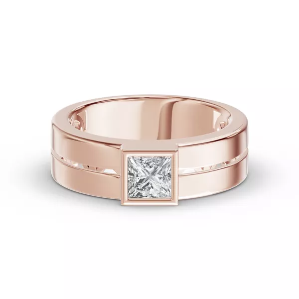 Grooved Princess-Cut Lab Diamond Bezel Band (1.00 ct.)