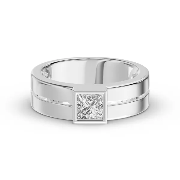 Grooved Princess-Cut Lab Diamond Bezel Band (1.00 ct.)