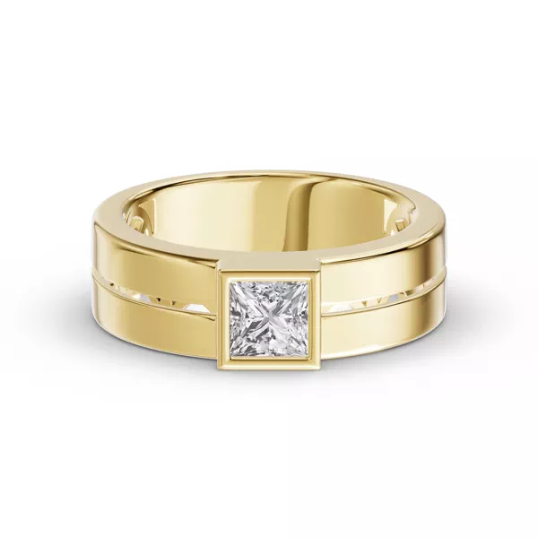 Grooved Princess-Cut Lab Diamond Bezel Band (1.00 ct.)