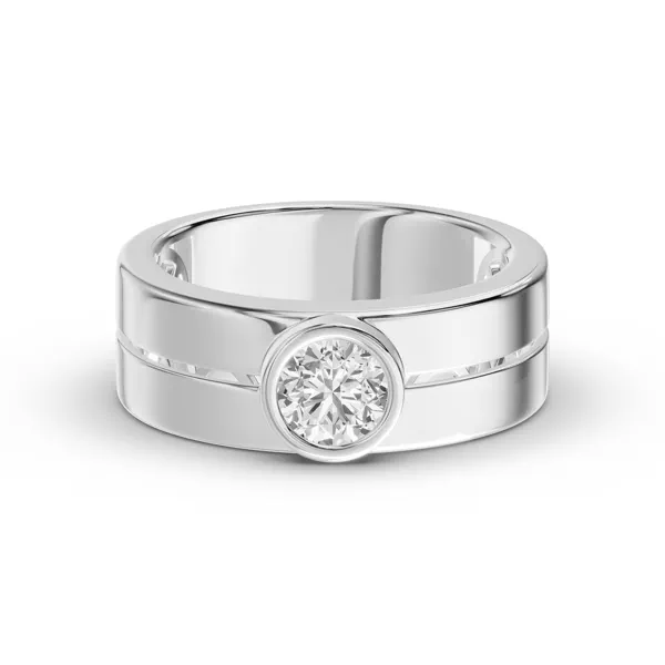 Grooved Round Lab Diamond Bezel Band (1.00 ct.)