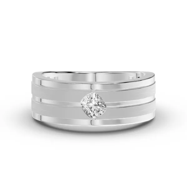 Double-Ridge Cushion Lab Diamond Bezel Band (.50 ct.)