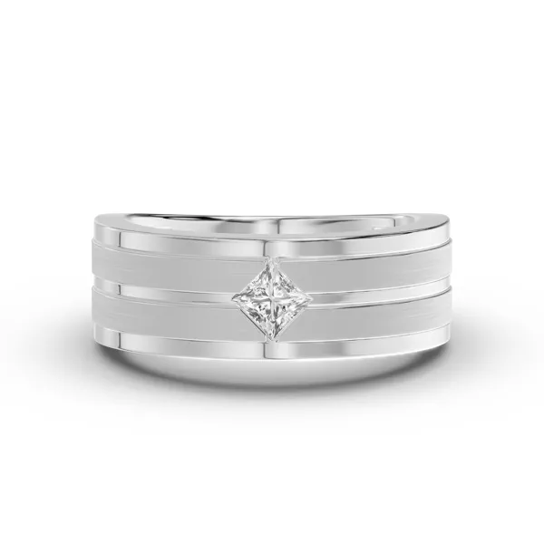 Double-Ridge Princess-Cut Lab Diamond Bezel Band (.50 ct.)