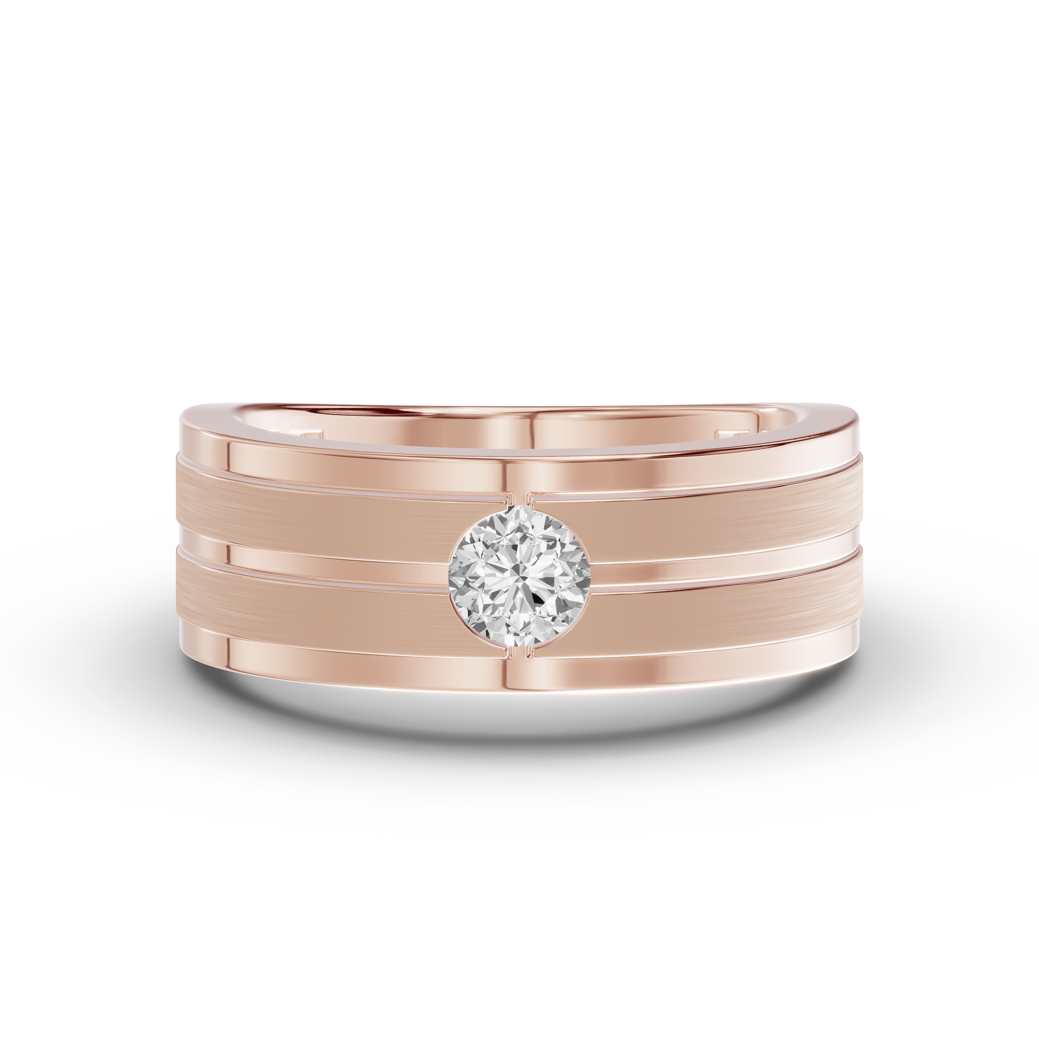 Double-Ridge Round Lab Diamond Bezel Band (.50 ct.)