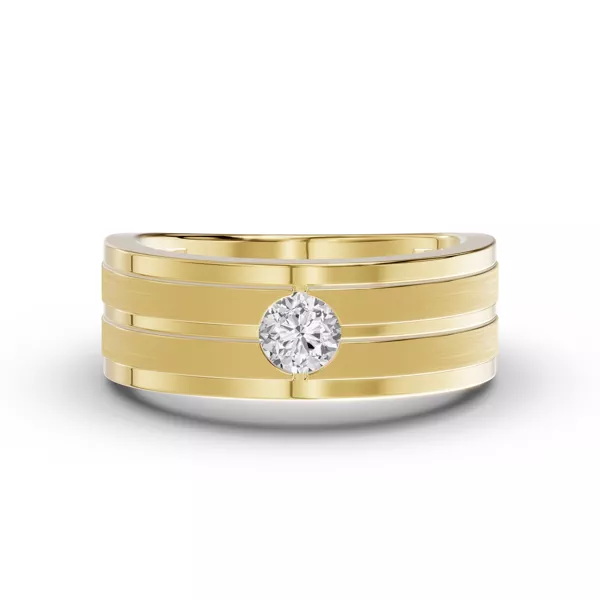Double-Ridge Round Lab Diamond Bezel Band (.50 ct.)
