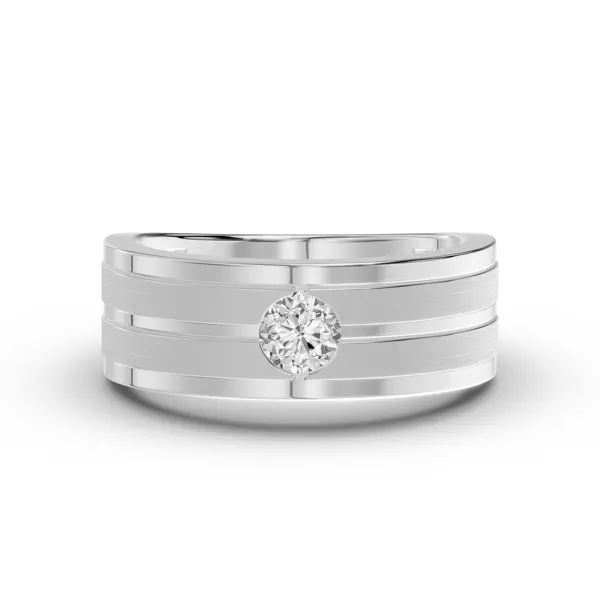 Double-Ridge Round Lab Diamond Bezel Band (.50 ct.)