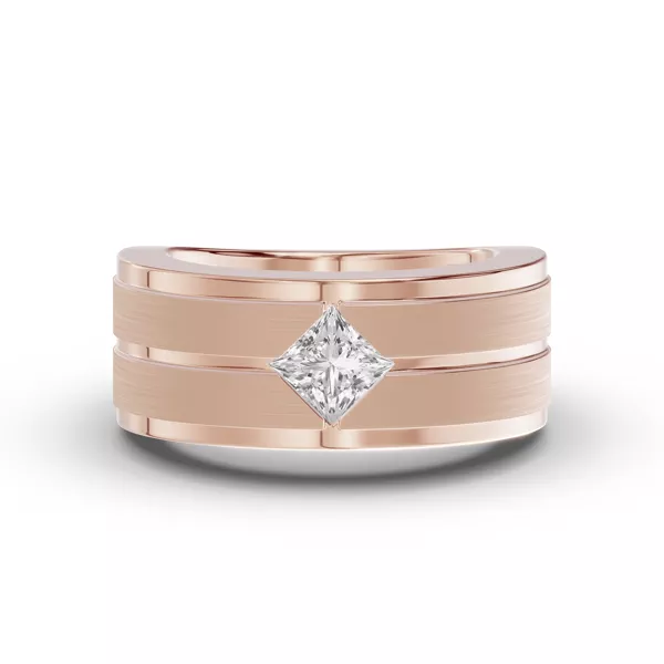 Double-Ridge Princess-Cut Lab Diamond Bezel Band (1.00 ct.)
