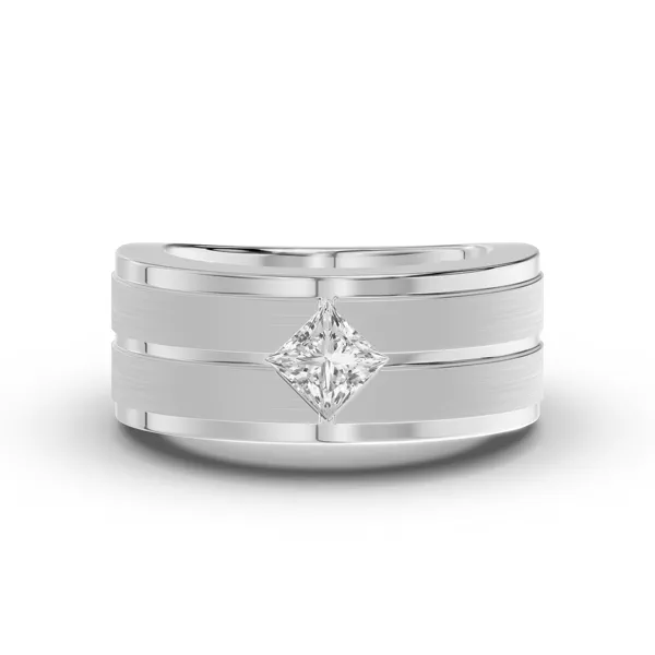 Double-Ridge Princess-Cut Lab Diamond Bezel Band (1.00 ct.)
