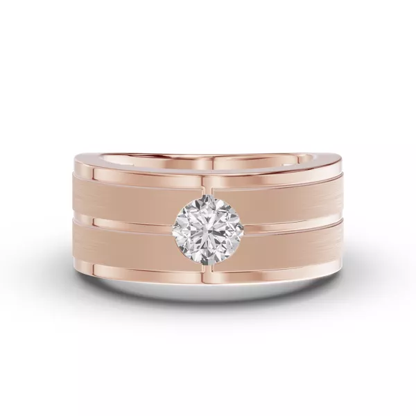 Double-Ridge Round Lab Diamond Bezel Band (1.00 ct.)