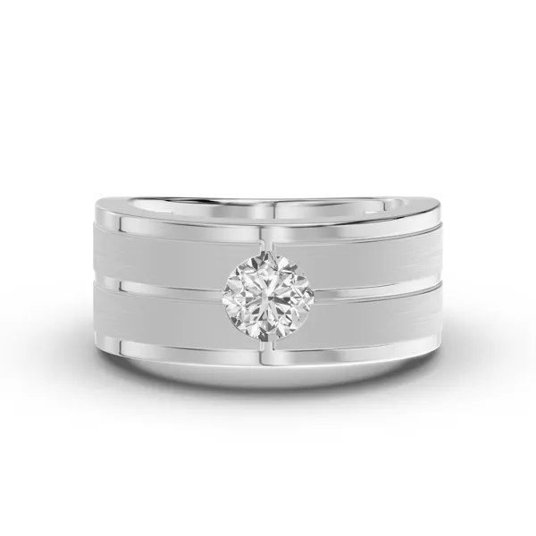 Double-Ridge Round Lab Diamond Bezel Band (1.00 ct.)