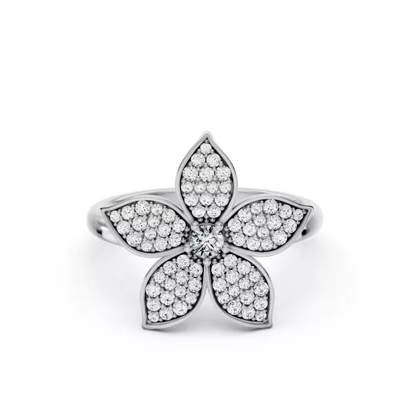 Fleur Pavé Lab Diamond Ring