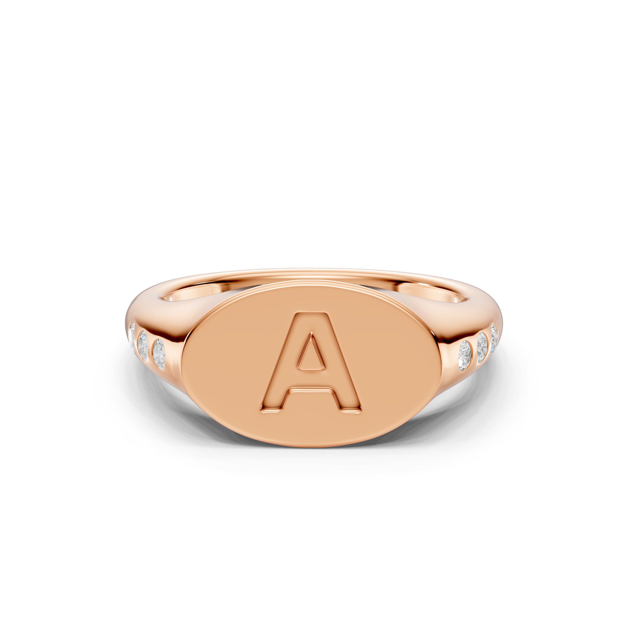 Initial Signet Lab Diamond Accent Ring - A