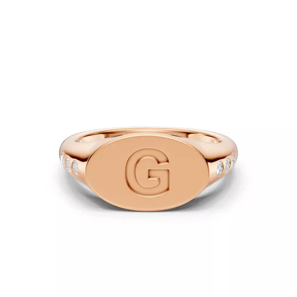 Initial Signet Diamond Accent Ring - G
