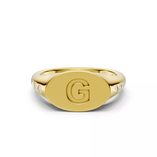 Initial Signet Lab Diamond Accent Ring - G