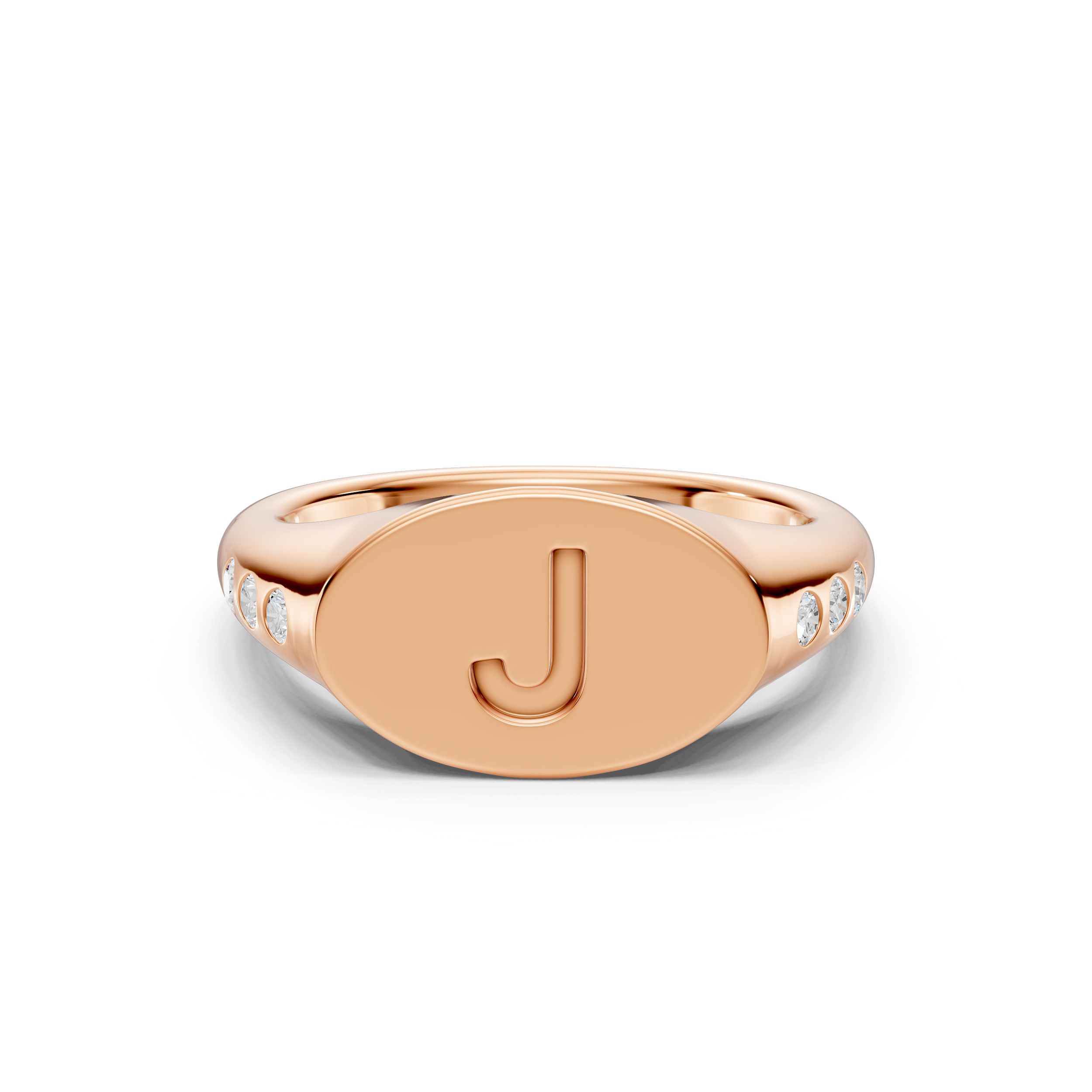 Initial Signet Lab Diamond Accent Ring - J