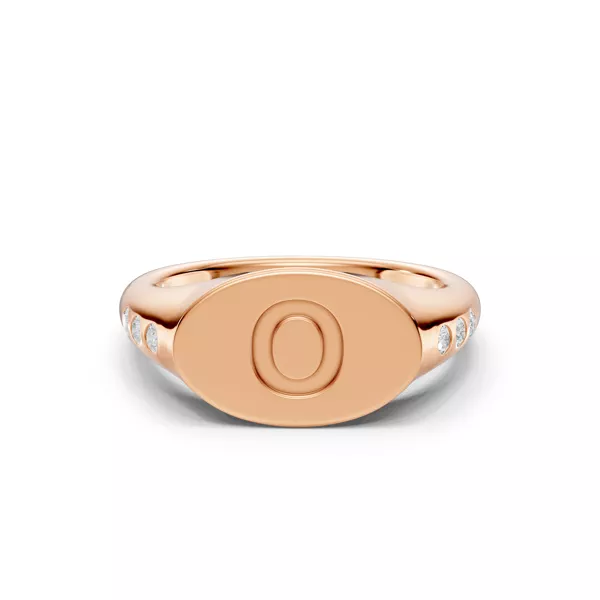 Initial Signet Lab Diamond Accent Ring - O
