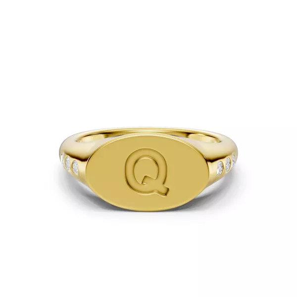 Initial Signet Lab Diamond Accent Ring - Q