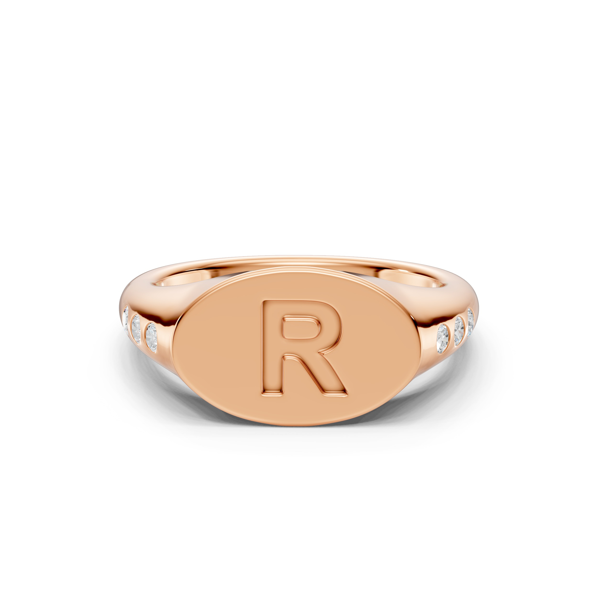 Initial Signet Lab Diamond Accent Ring - R