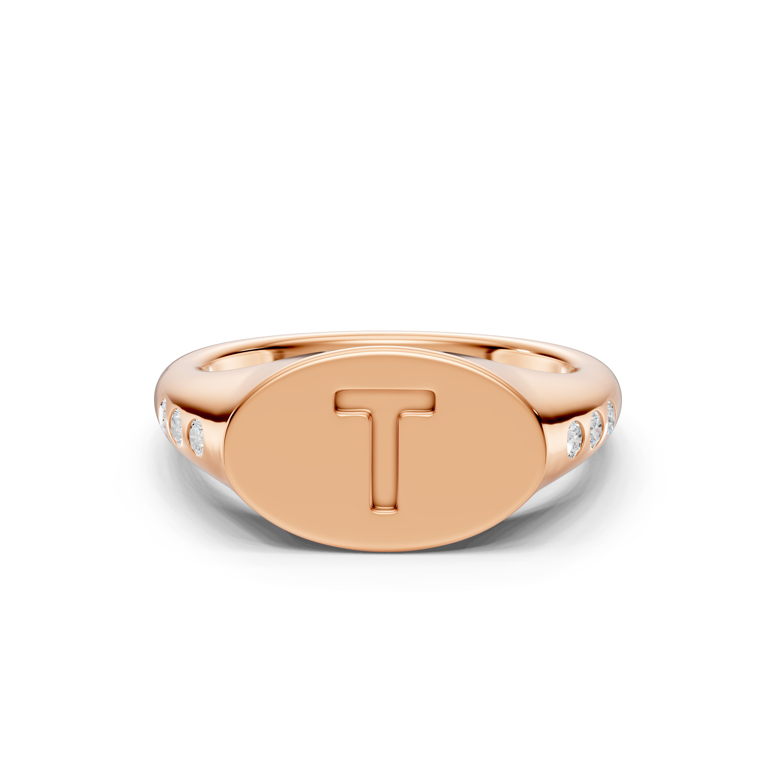 Initial Signet Lab Diamond Accent Ring - T