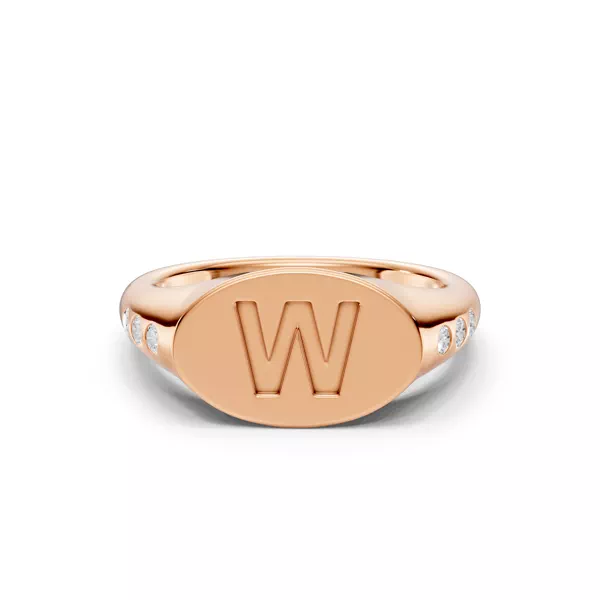 Initial Signet Lab Diamond Accent Ring - W