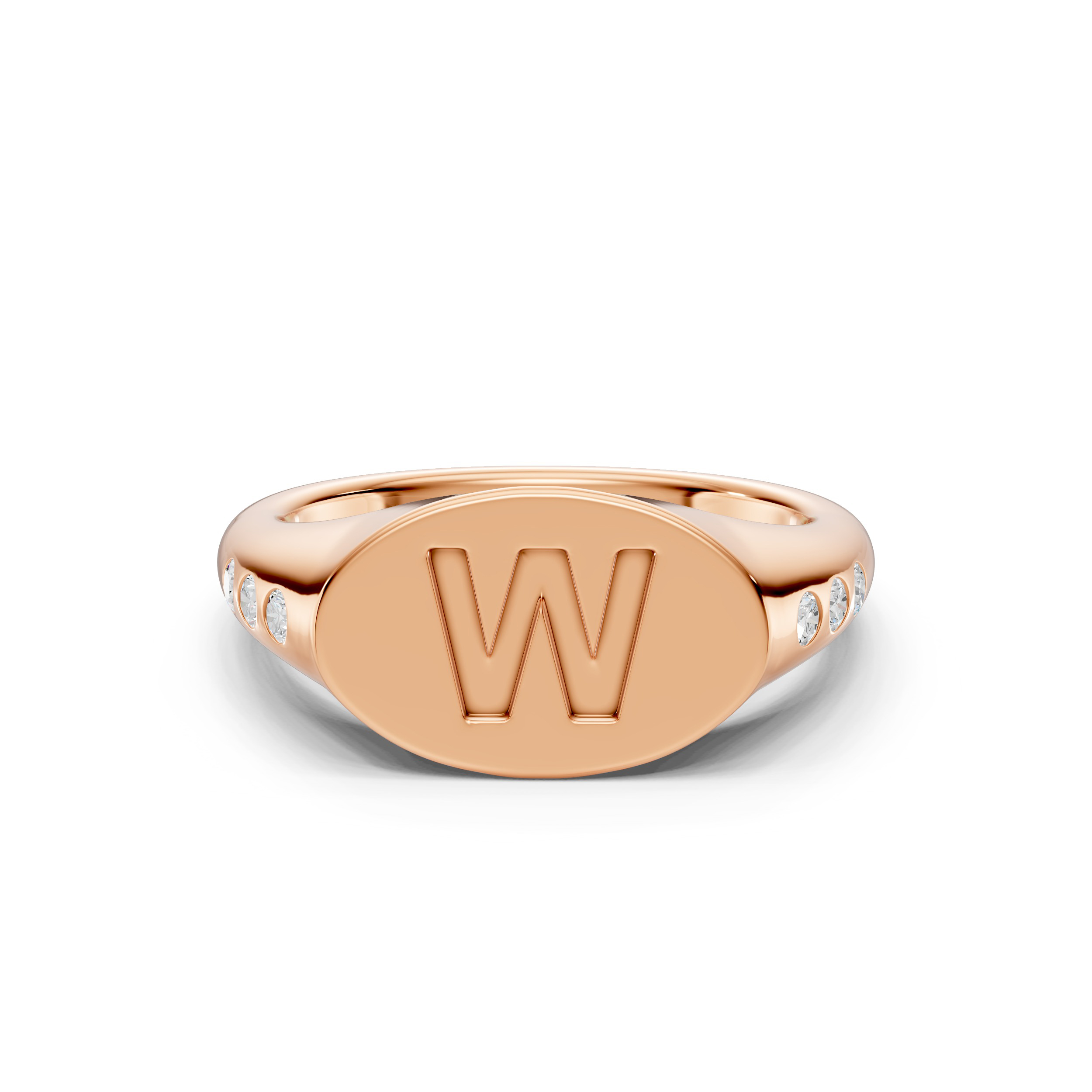 Initial Signet Lab Diamond Accent Ring - W