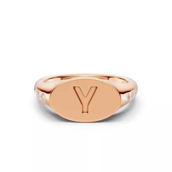 Initial Signet Lab Diamond Accent Ring - Y