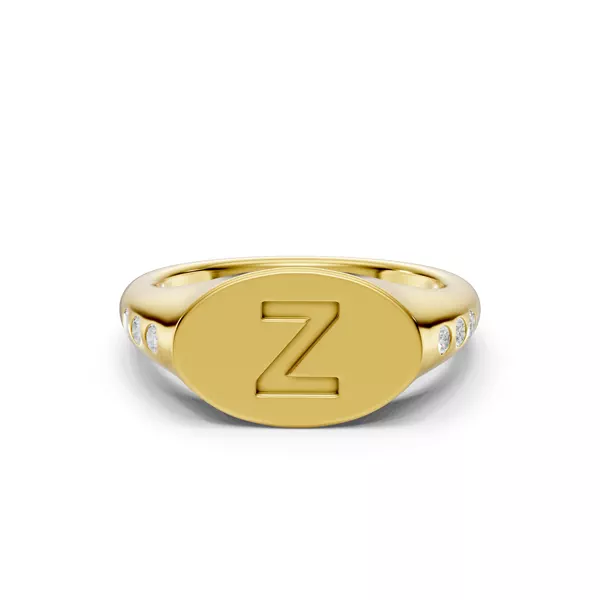 Initial Signet Lab Diamond Accent Ring - Z