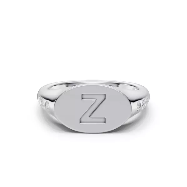 Initial Signet Lab Diamond Accent Ring - Z