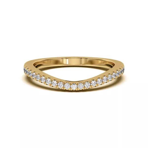 Farrah Curved Pavé Band