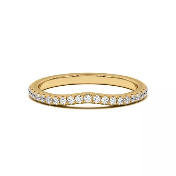 Marie Classic Curved Pavé Band