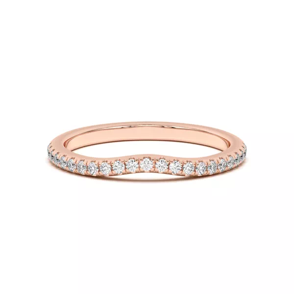 Marie Classic Curved Pavé Band