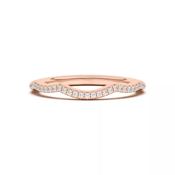 Debra Scalloped Curve Pavé Band