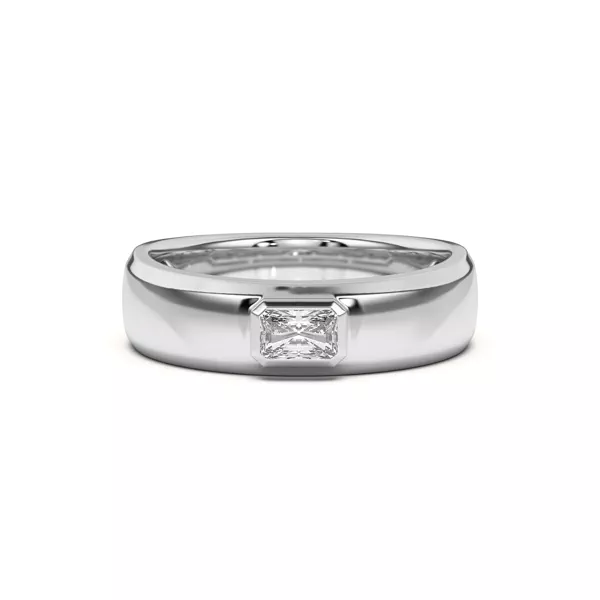 Raised Bezel Emerald-Cut Band