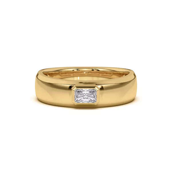 Raised Bezel Emerald-Cut Band