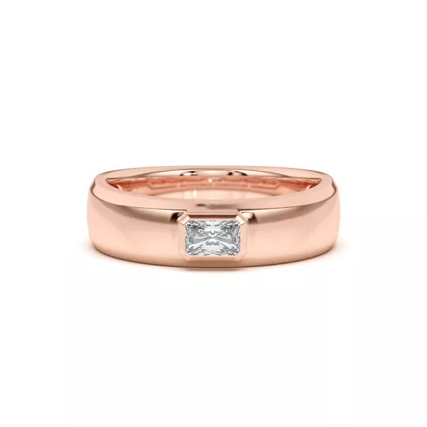 Raised Bezel Emerald-Cut Band
