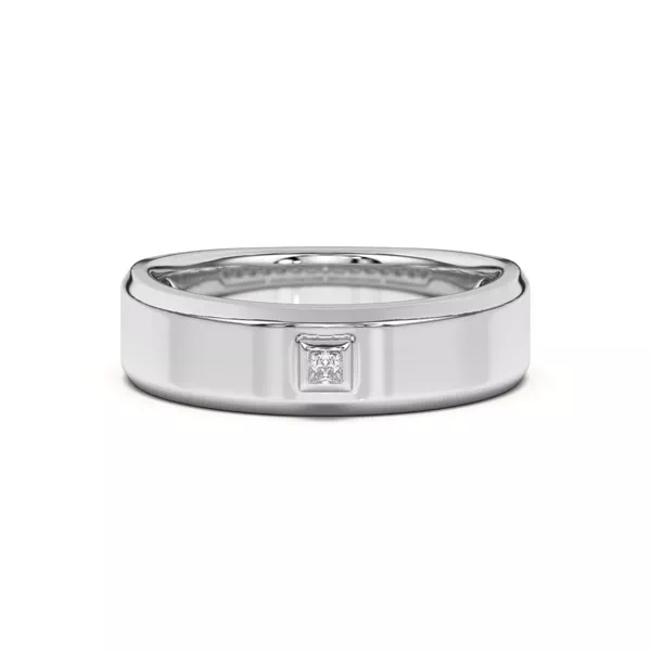 Raised Bezel Princess-Cut Band