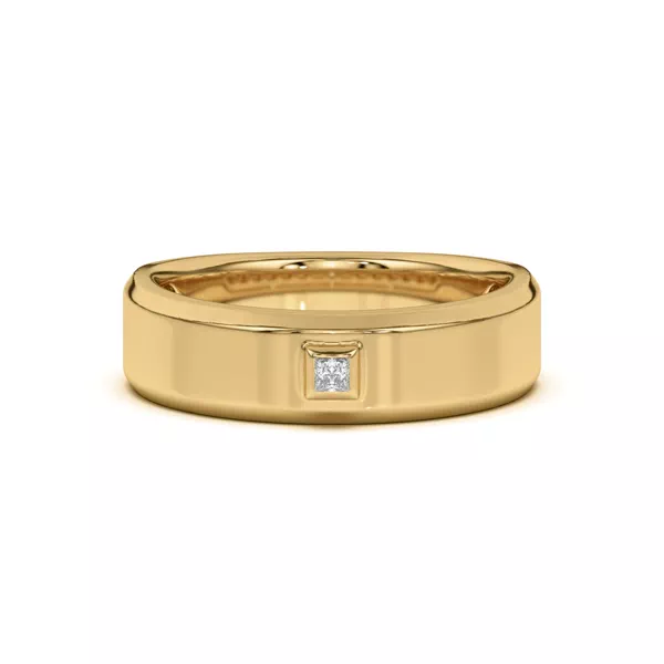 Raised Bezel Princess-Cut Band