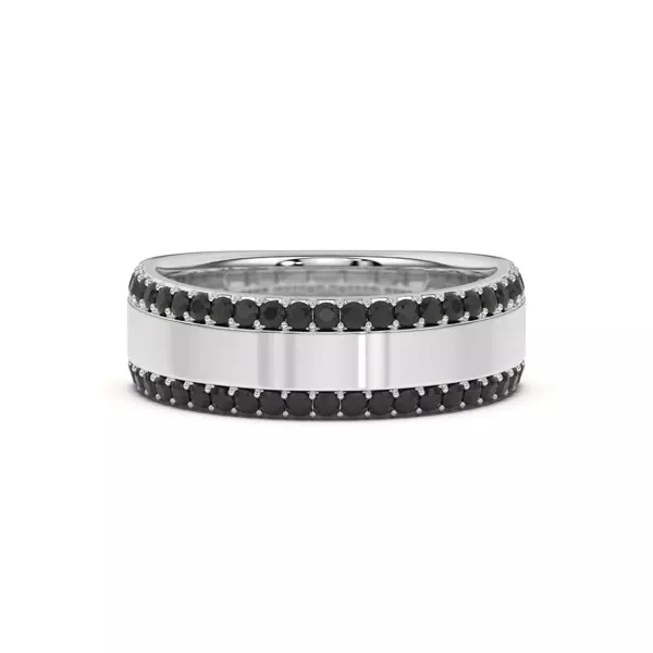 Black Sapphire Beveled Edge Band