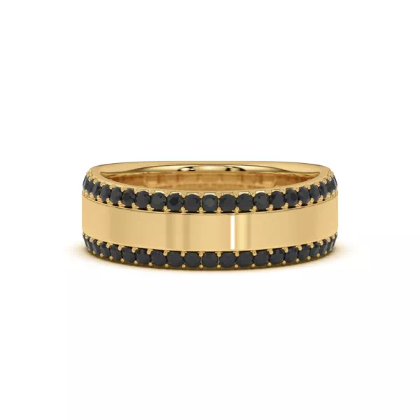 Black Sapphire Beveled Edge Band