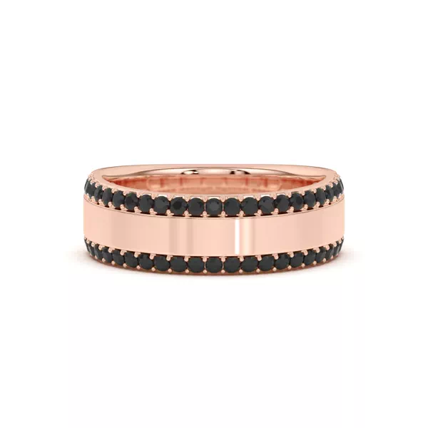 Black Sapphire Beveled Edge Band