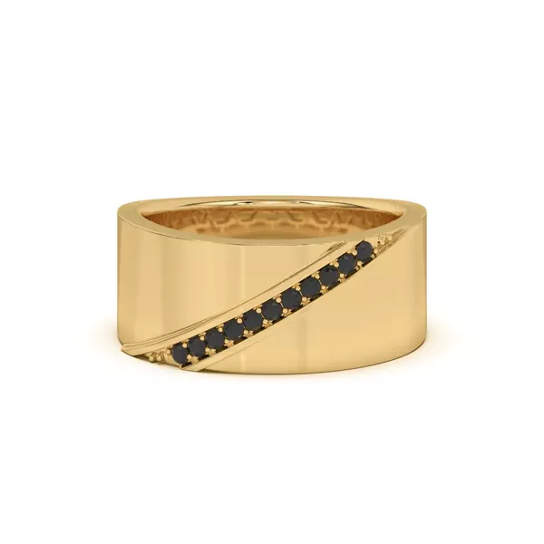 Diagonal Black Sapphire Wide Band