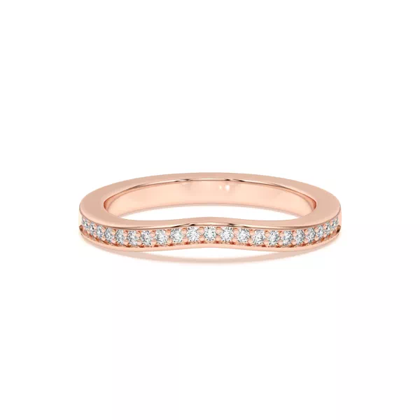 Vesara Curved Channel Pavé Band
