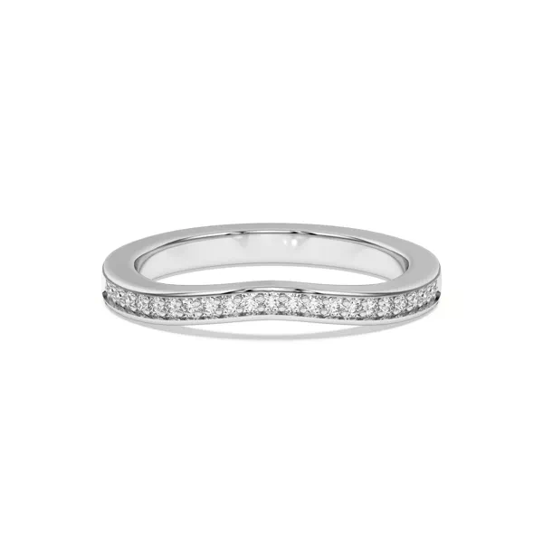 Vesara Curved Channel Pavé Band