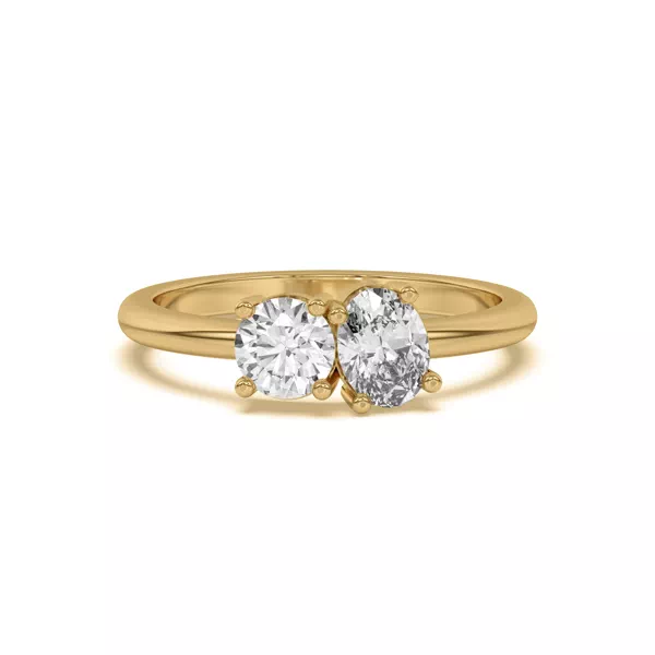 Toi et Moi Round and Oval Lab Ring (1.00 cttw)